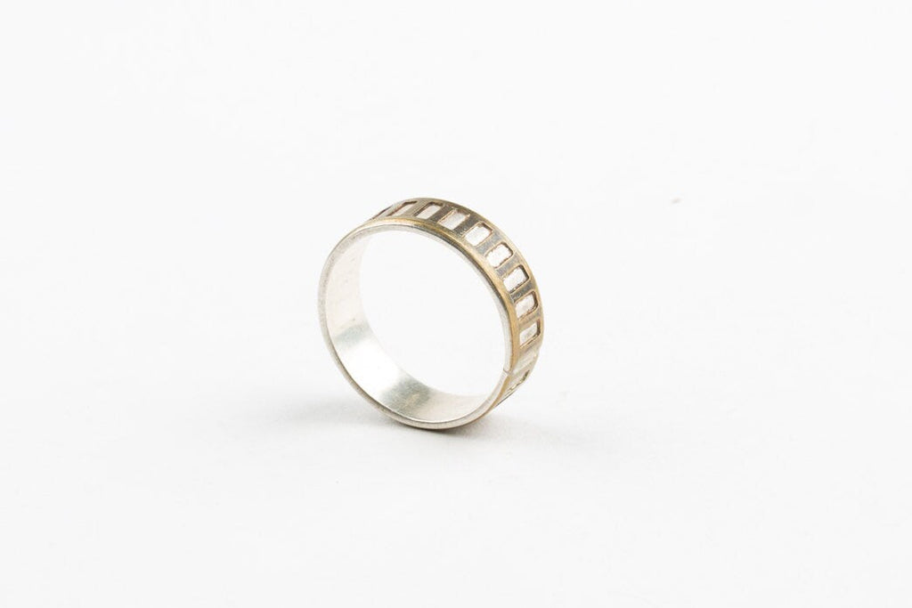 Sterling Silver & Brass Band Ring | Unisex Mixed Metals