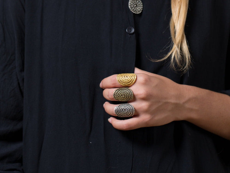 twisted spiral rope ring