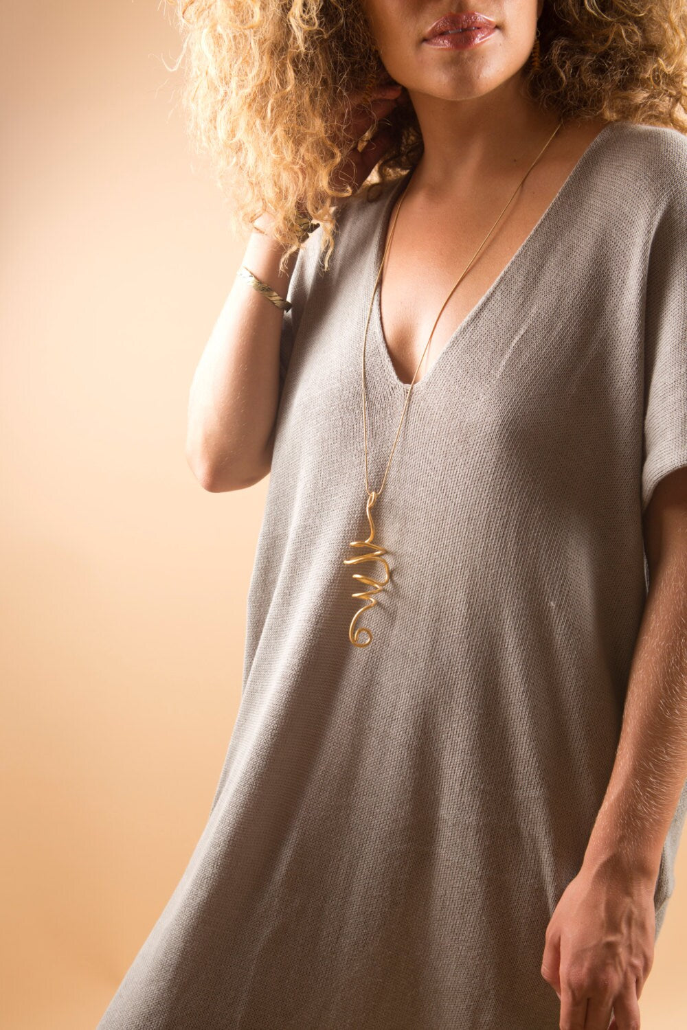 Large Spiral Pendant Necklace