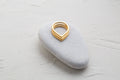Solid gold 14k dainty teardrop ring