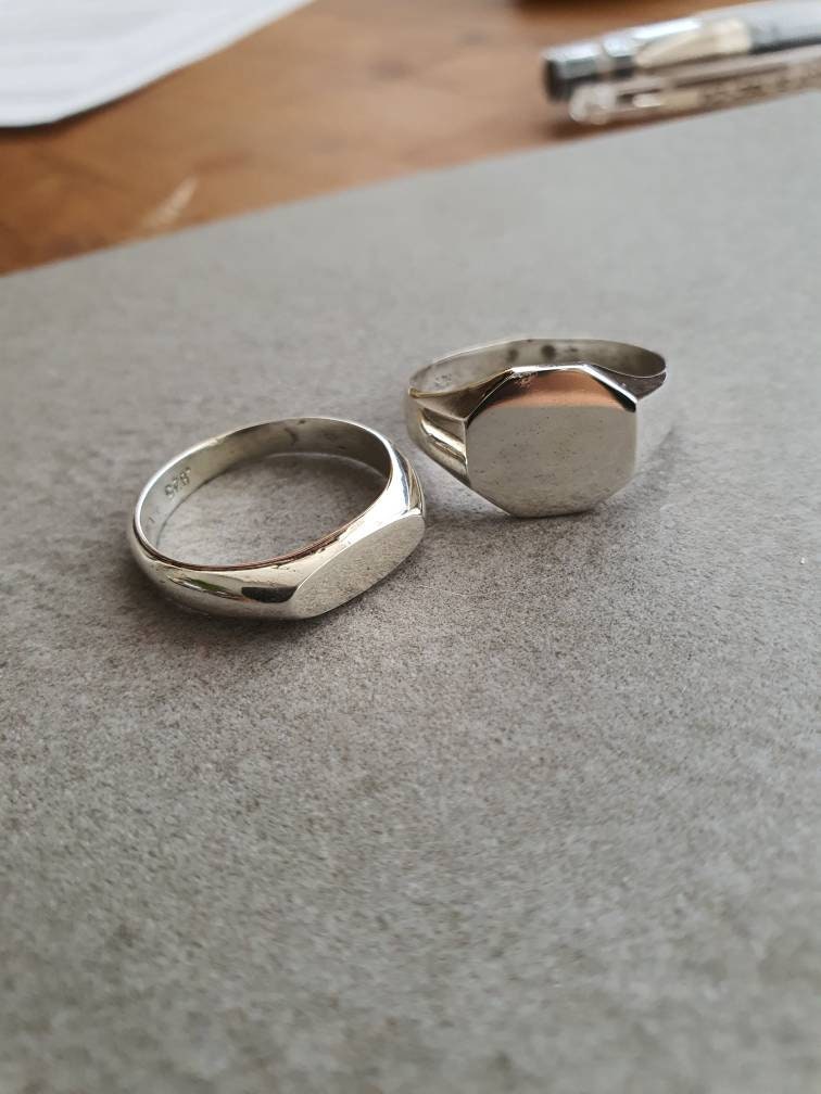 Narrow Oval Silver Signet Ring