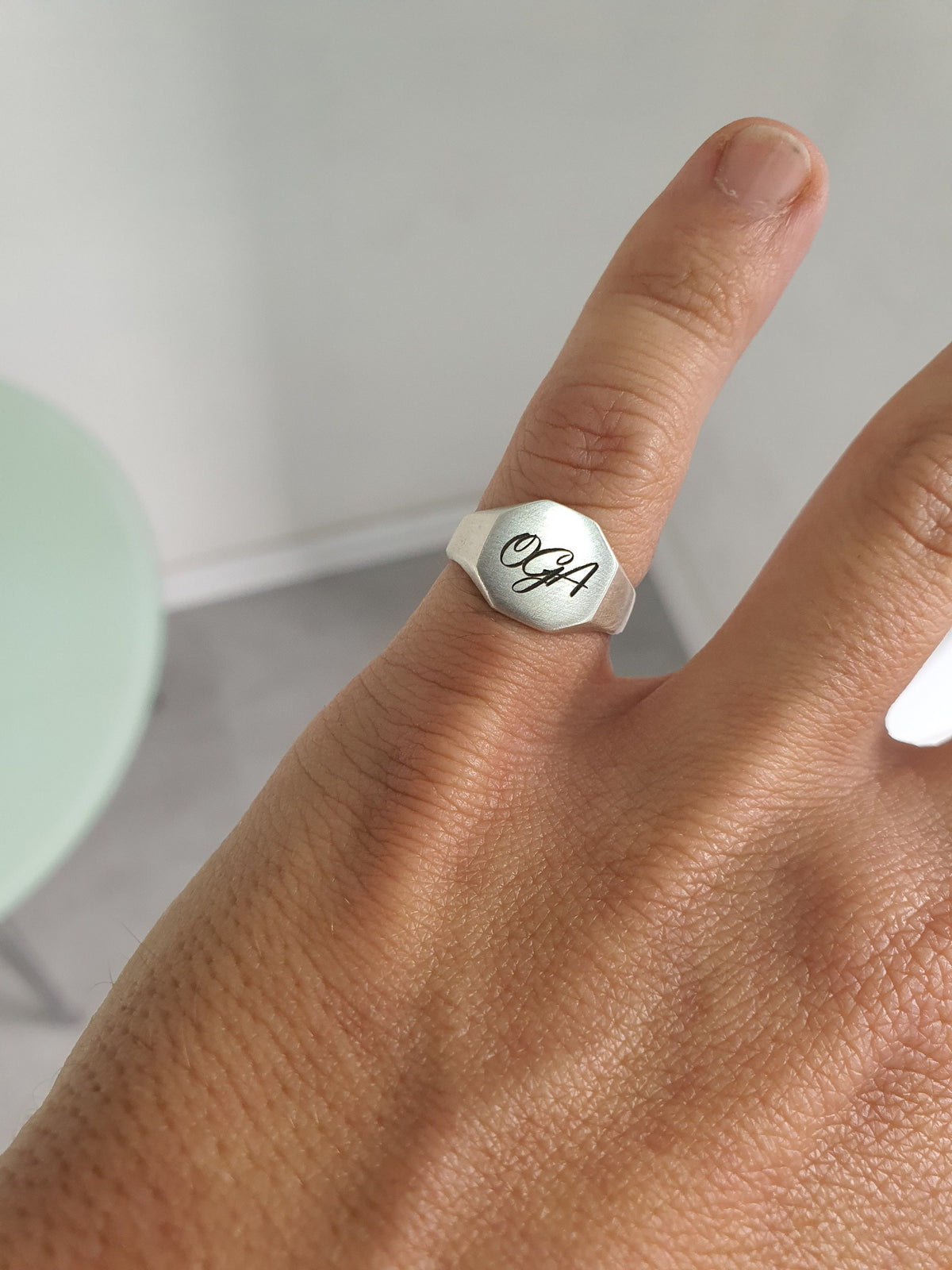 Octagon  signet ring