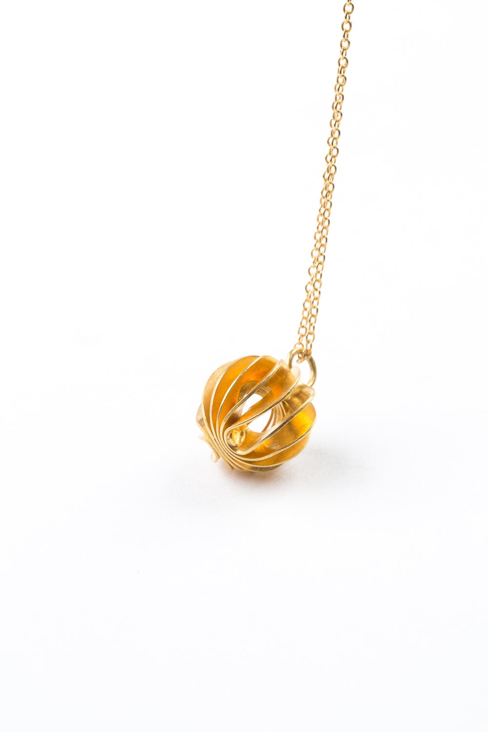 Coral Sphere Crystal glass Necklace