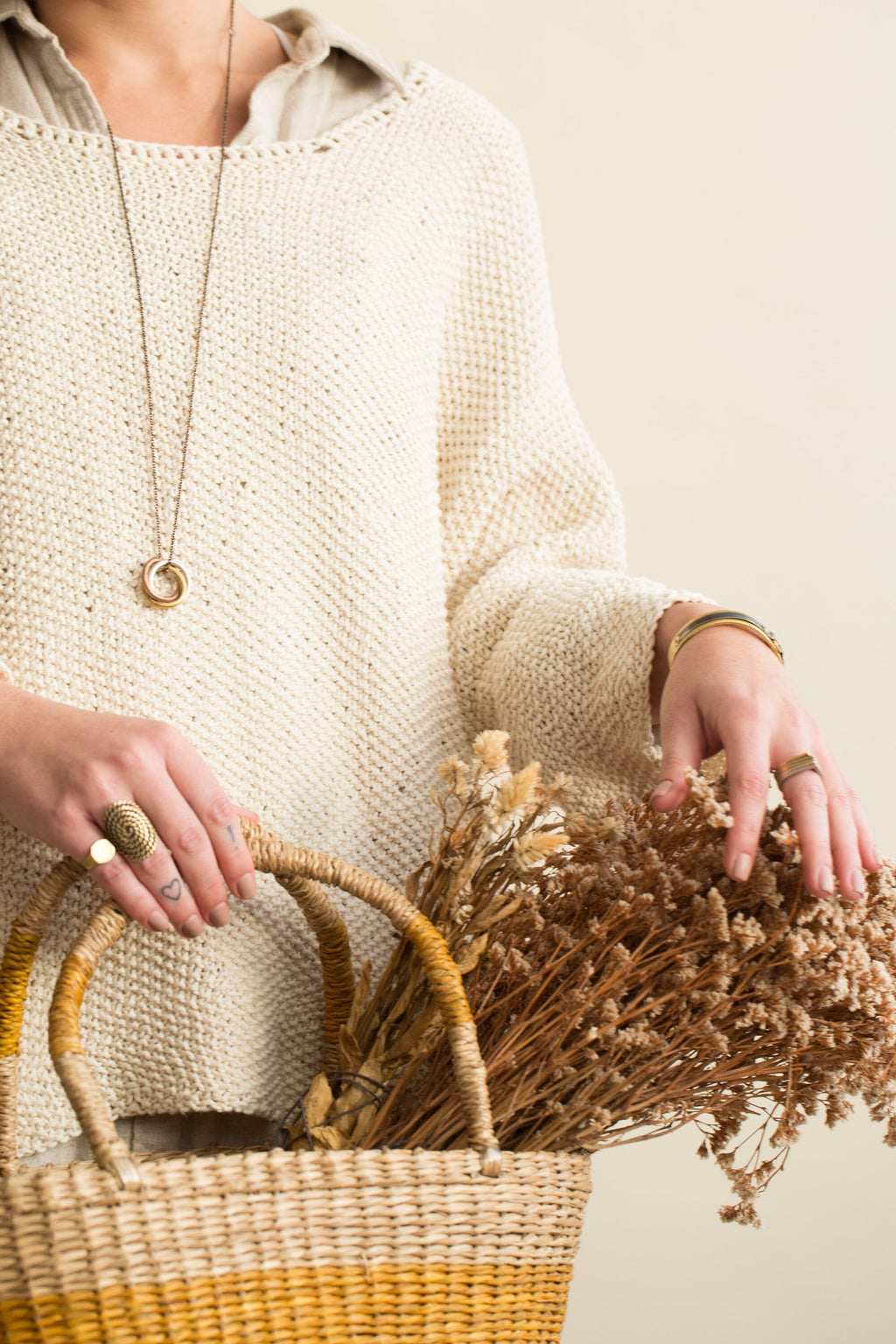 Tri-Color Woven Ring Pendant