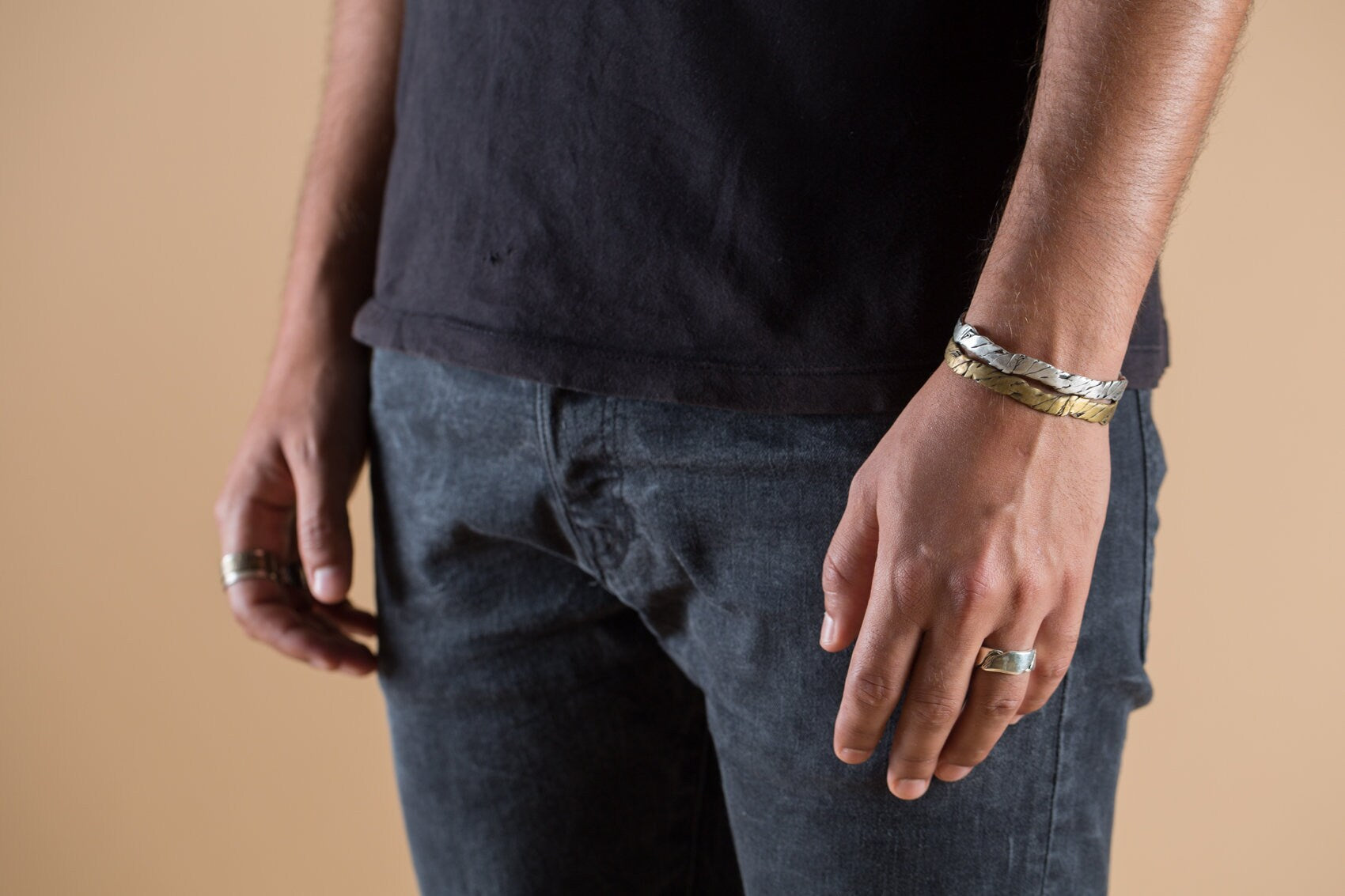 Desert-Inspired Oxidized Sterling Silver Cuff | Handcrafted 925 Unisex Bangle