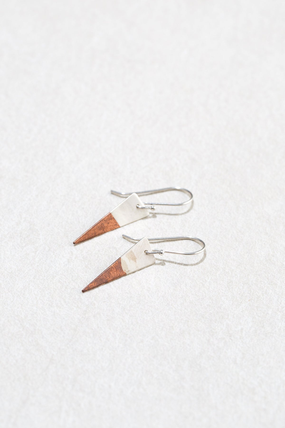 2 tone Triangle Earrings