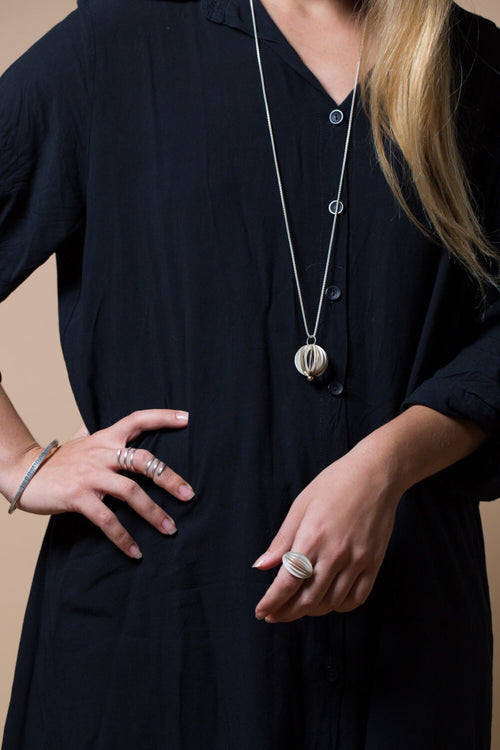 Coral Sphere Crystal glass Necklace