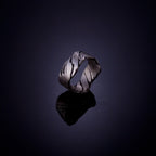 Desert-Inspired Cracked Silver Band - Thick 925 Sterling Silver Unisex Ring