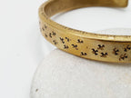 Heavy-Duty Hammered Brass Star Bracelet - Solid Metal Unisex Cuff