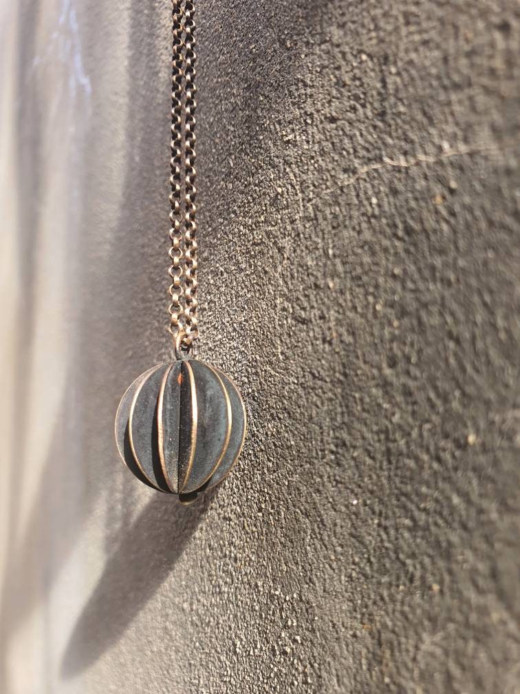 Geometric Sphere Necklace - Handcrafted 3D Ball Pendant for Men & Women