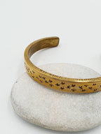 Heavy-Duty Hammered Brass Star Bracelet - Solid Metal Unisex Cuff