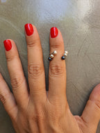 AdjustableOpen Ball Ring - Minimalist Double Sphere Stackable Band