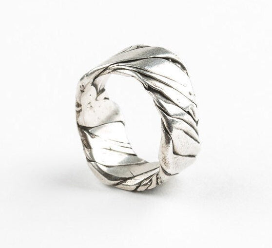 Desert Cracked Silver Band