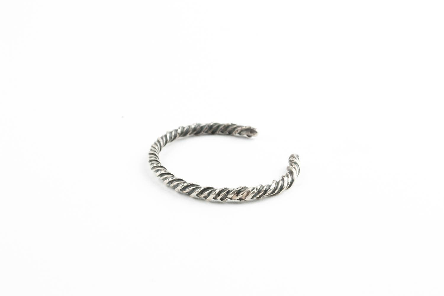 Viking Twisted Metal Cuff | Solid Sterling Silver or Brass Unisex Bracelet