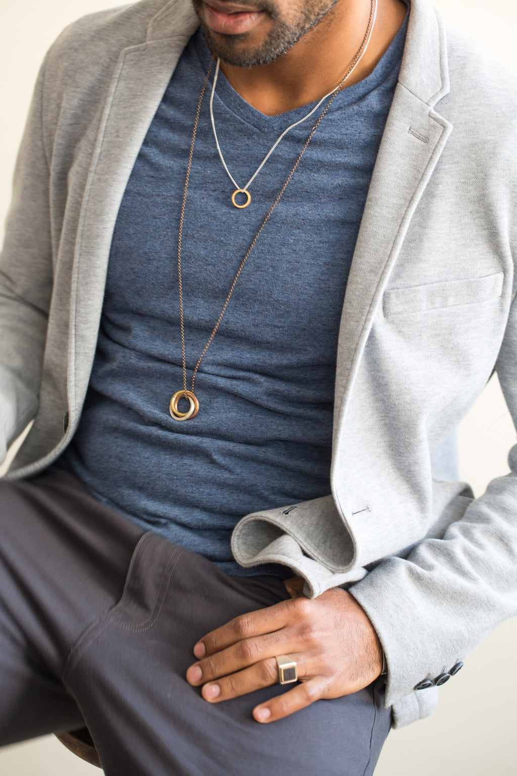 Tri-Color Woven Ring Pendant