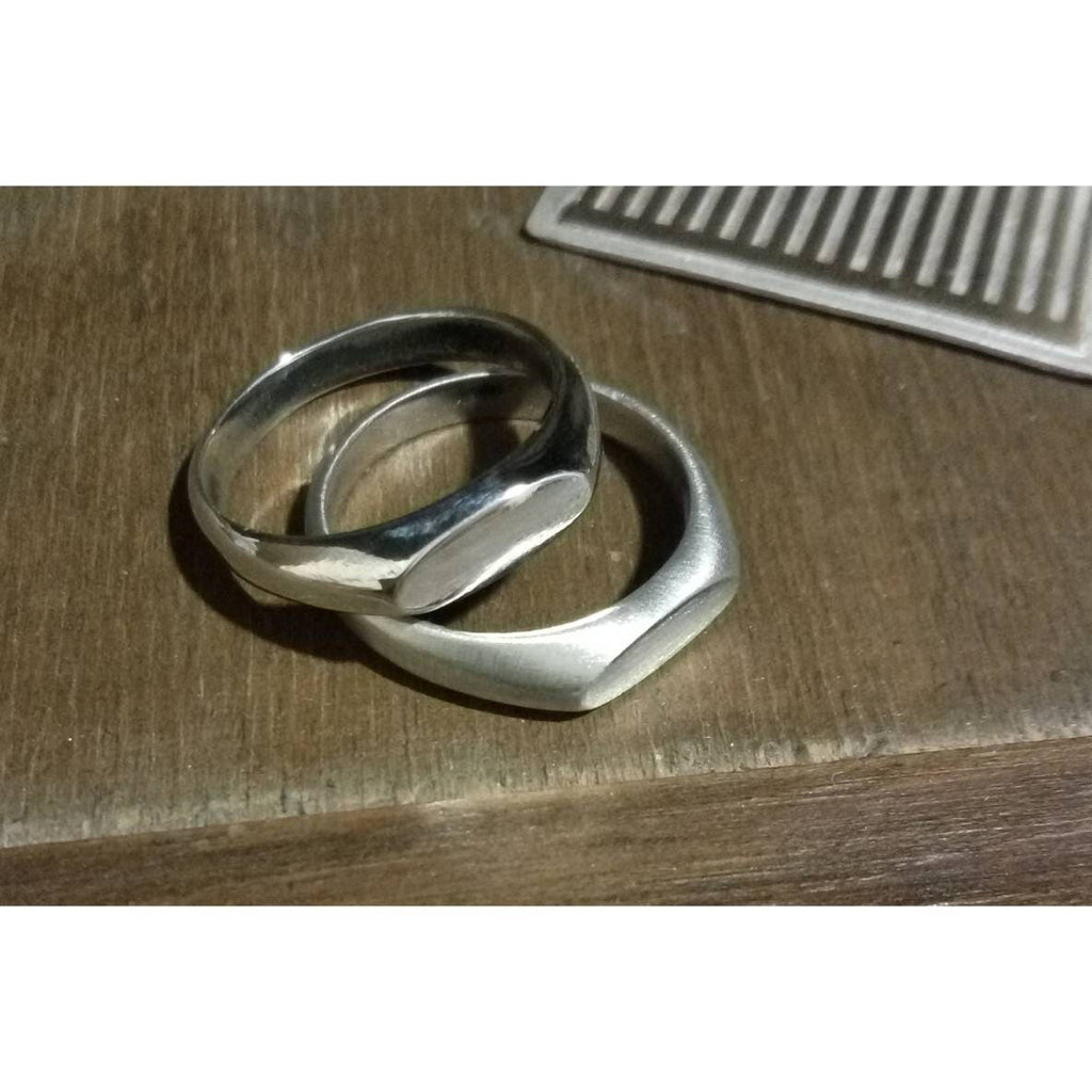 Narrow Oval Silver Signet Ring