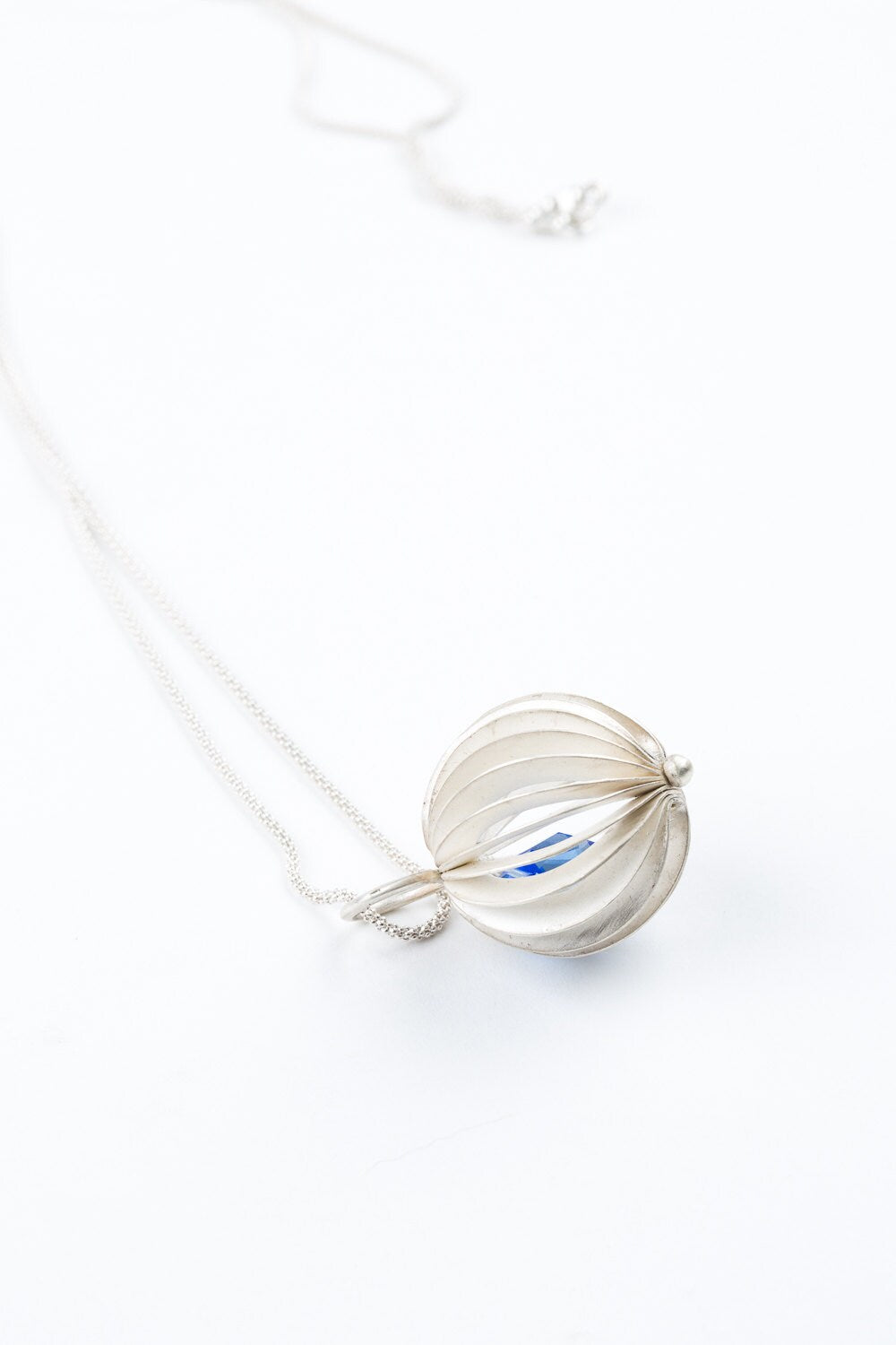 Coral Sphere Crystal glass Necklace