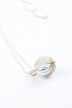 Coral Sphere Crystal glass Necklace