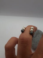 AdjustableOpen Ball Ring - Minimalist Double Sphere Stackable Band