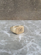 Minimalist Square Signet Ring – Handcrafted unisex style
