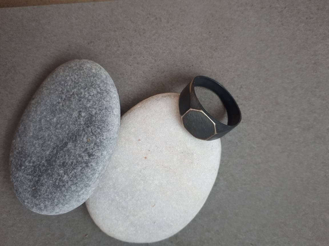 Big octagon signet ring