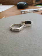 Narrow Oval Silver Signet Ring
