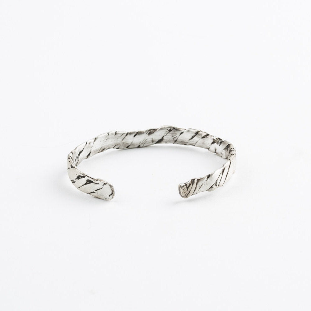 Desert-Inspired Oxidized Sterling Silver Cuff | Handcrafted 925 Unisex Bangle