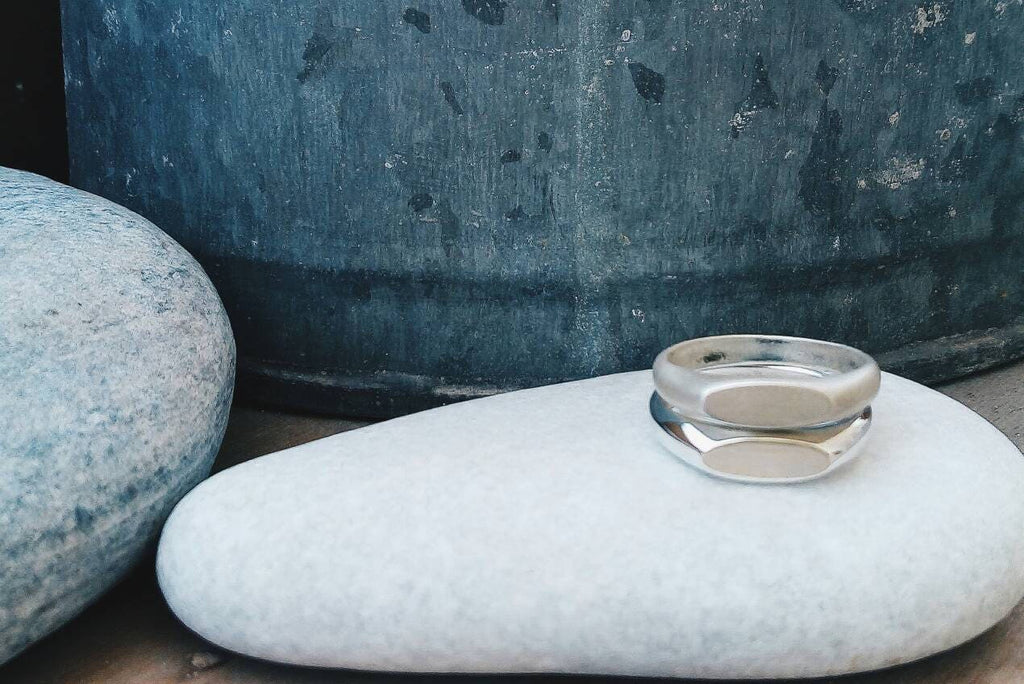 Narrow Oval Silver Signet Ring