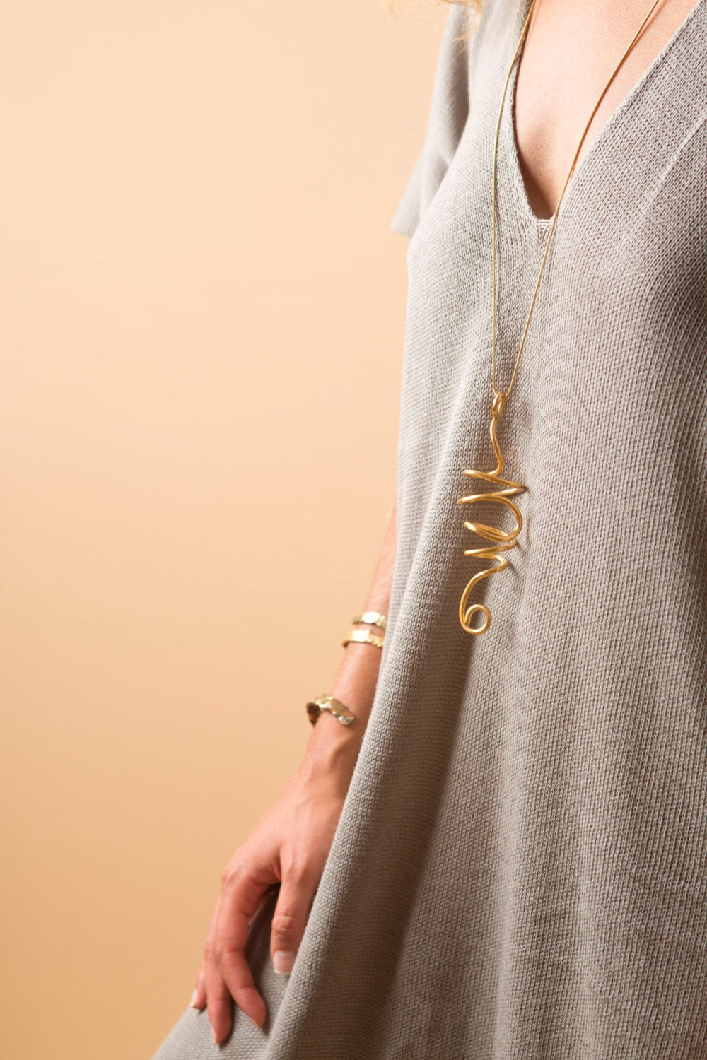 Large Spiral Pendant Necklace