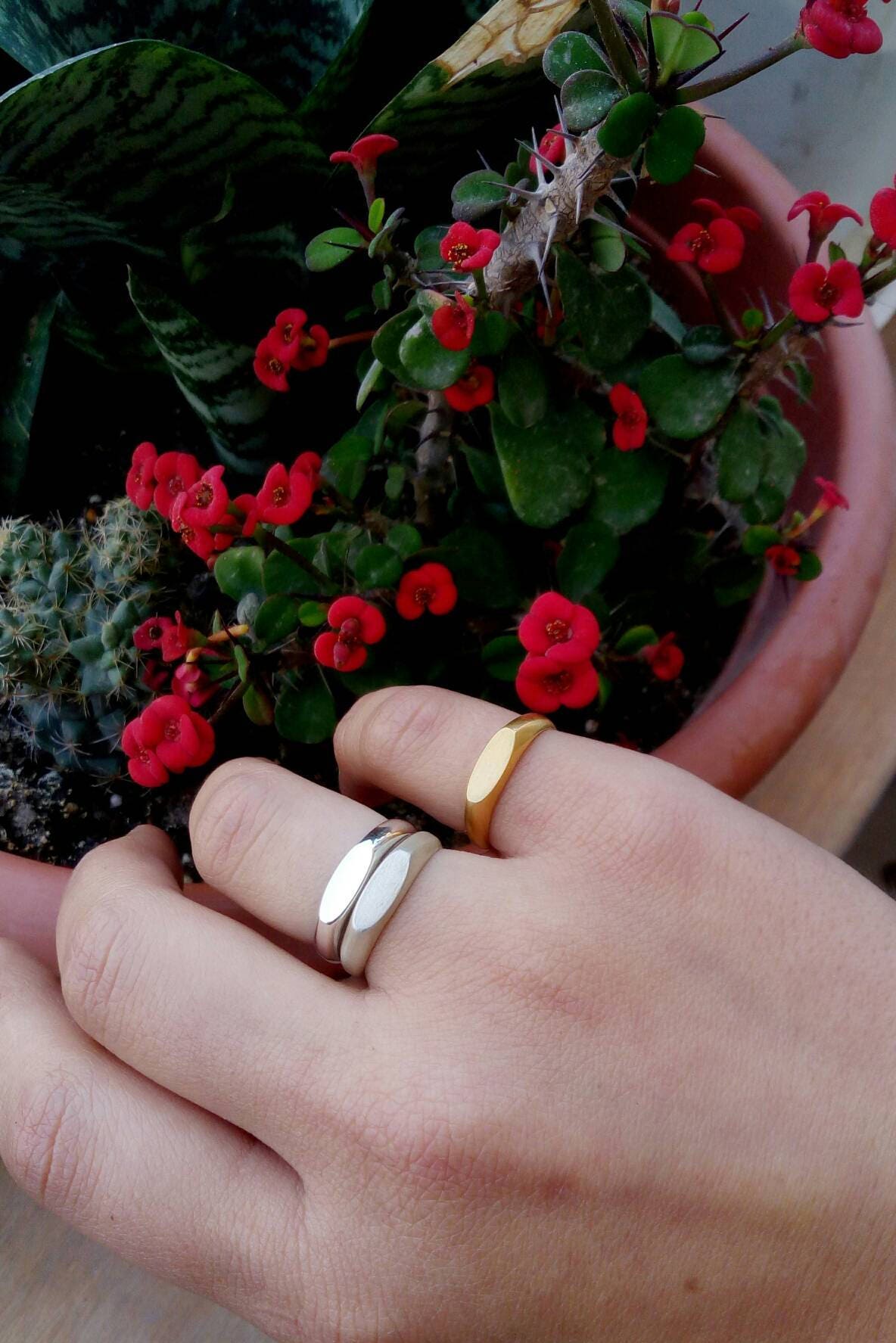 Narrow Oval Silver Signet Ring