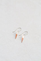 Triangle Earrings | Sterling Silver & Copper Drop Earrings | Minimalist Two-Tone Dangles