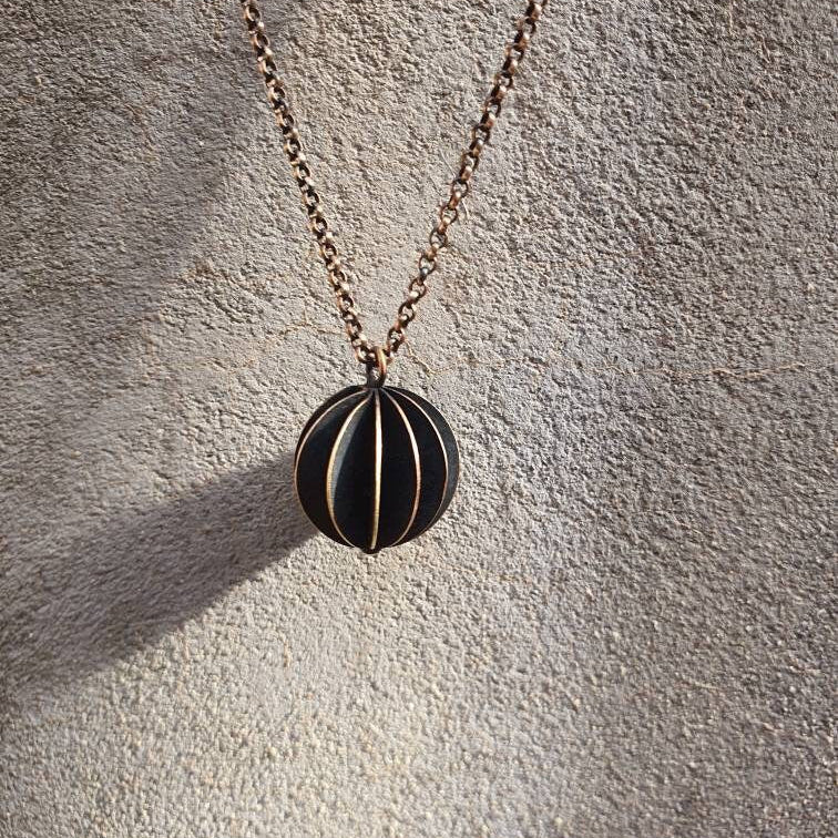 Geometric Sphere Necklace - Handcrafted 3D Ball Pendant for Men & Women