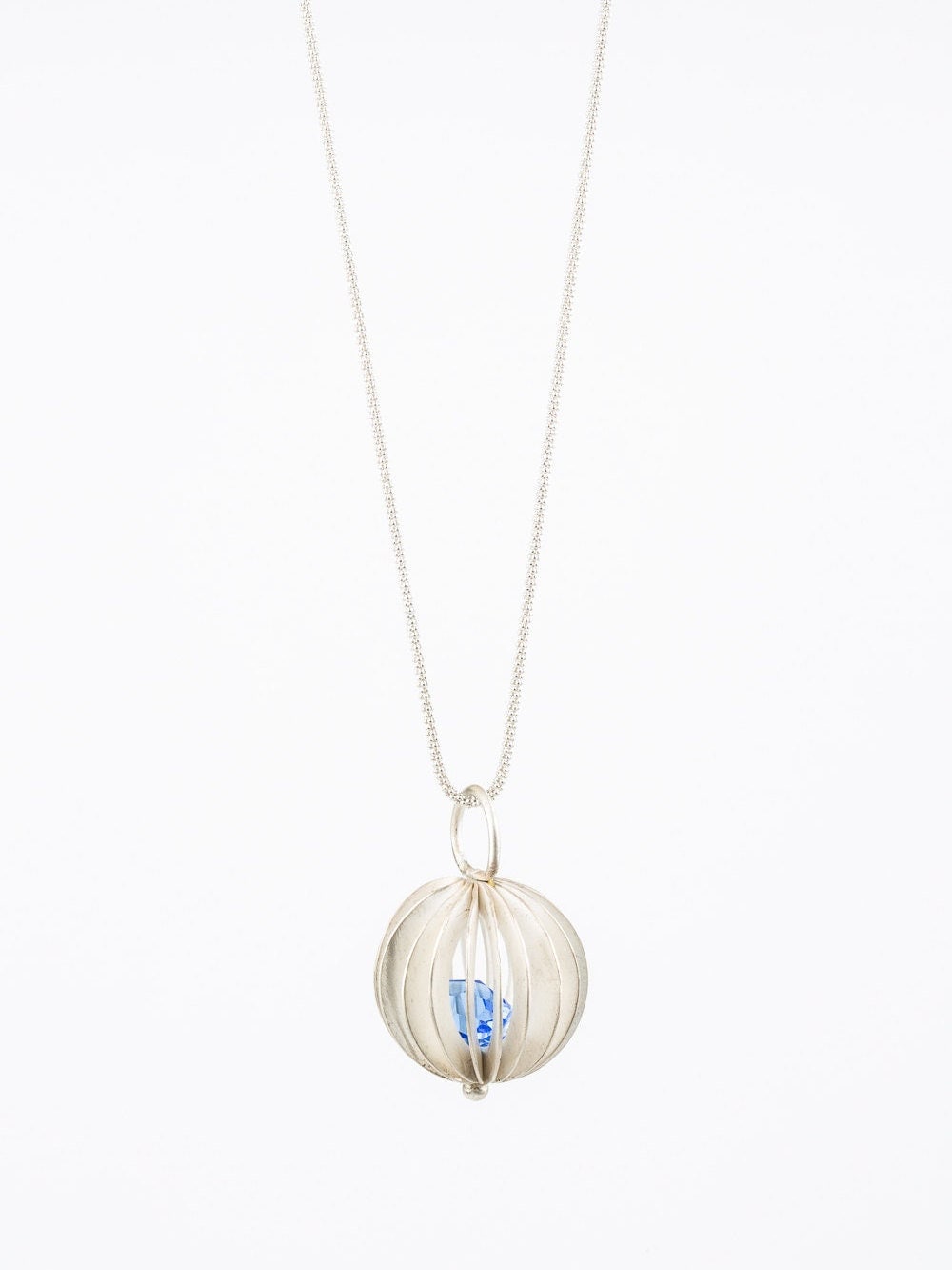Coral Sphere Crystal glass Necklace