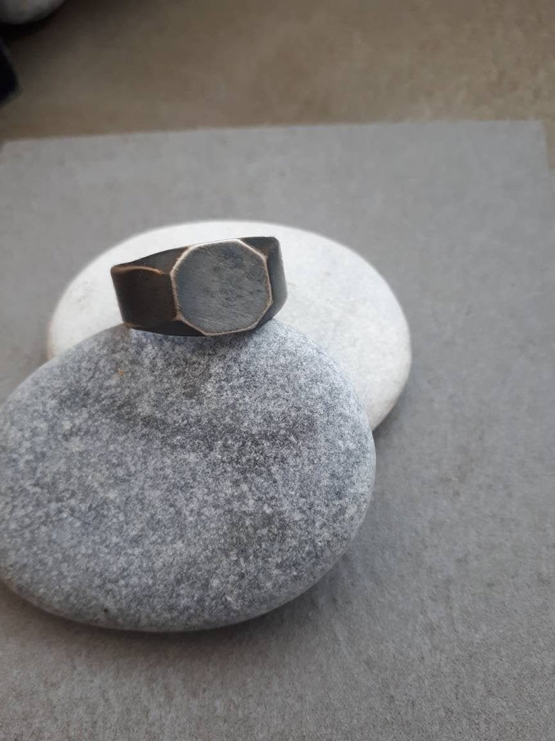 Big octagon signet ring