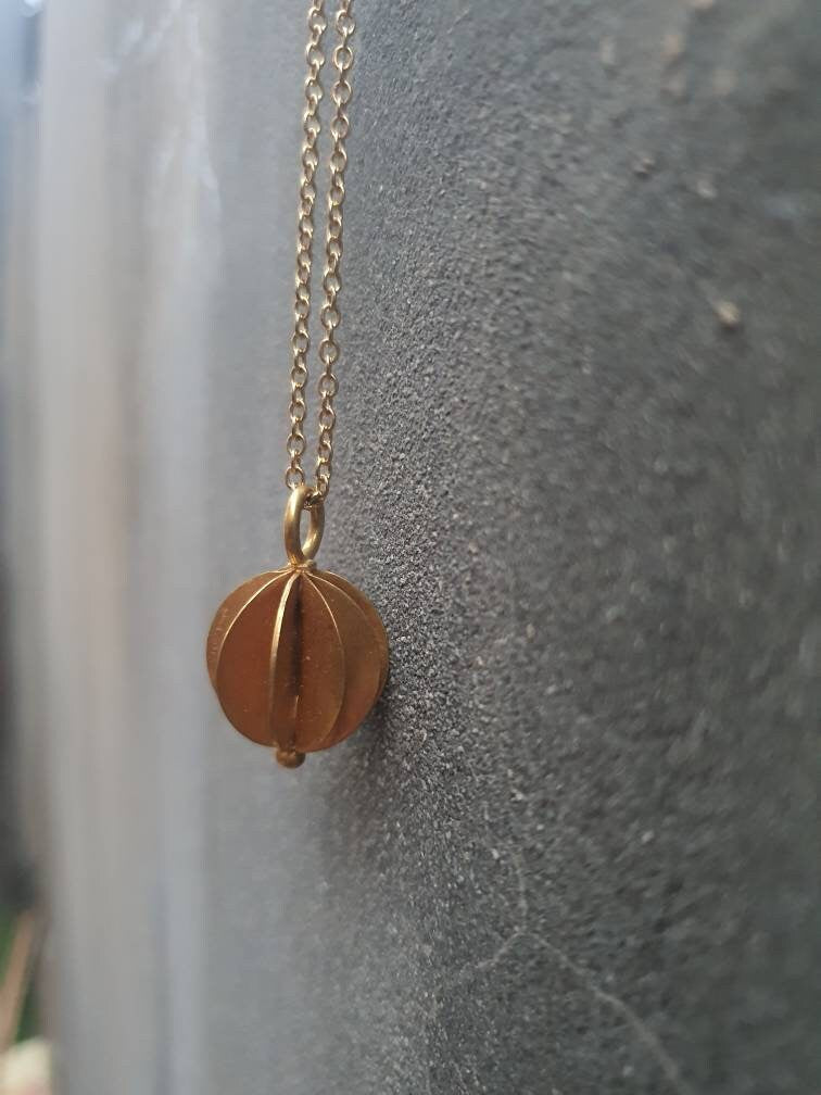 Geometric Sphere Necklace - Handcrafted 3D Ball Pendant for Men & Women