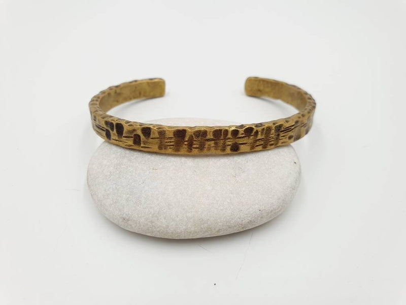 Hammered leopard Brass Cuff