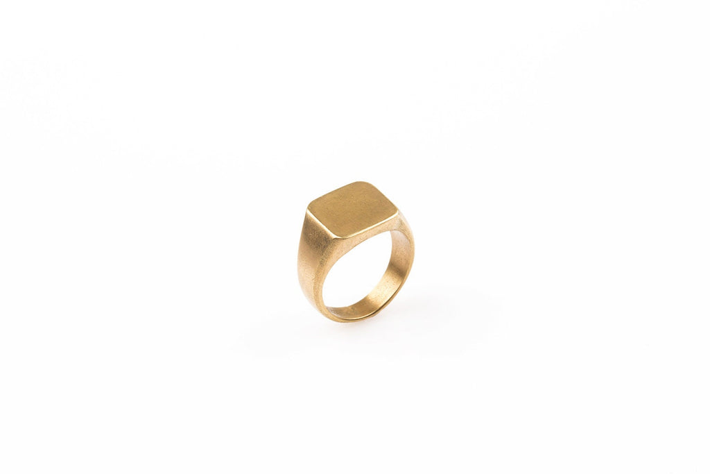 Minimalist Square Signet Ring – Handcrafted unisex style