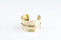 wide brass cuff bracelet, Greek style, fold formed  statement bracelet