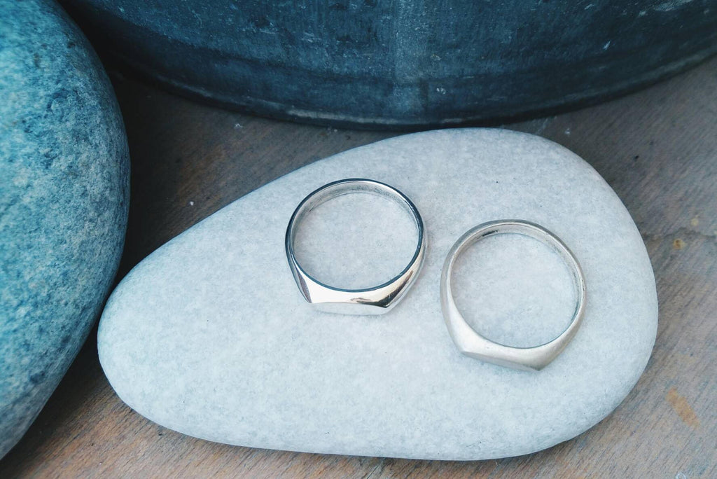 Narrow Oval Silver Signet Ring
