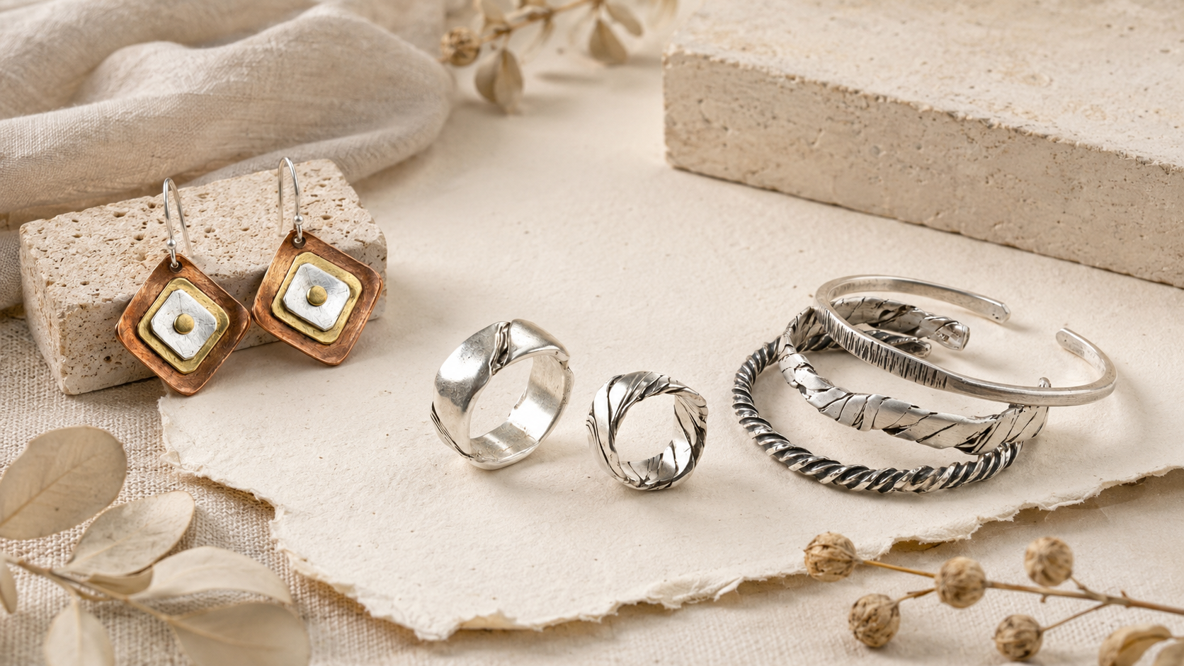 Unisex jewelry, made by hand in Tel Aviv.
