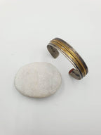 Mixed Metal Fold-Formed Cuff | Sterling Silver & Brass Rustic Bangle