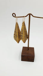 Artisan Crafted Lightweight Leaf Earrings – Oxidized Brass in Boho Style