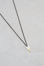 Small Triangle Pendant Necklace | Unisex Mixed Metals Silver & Brass