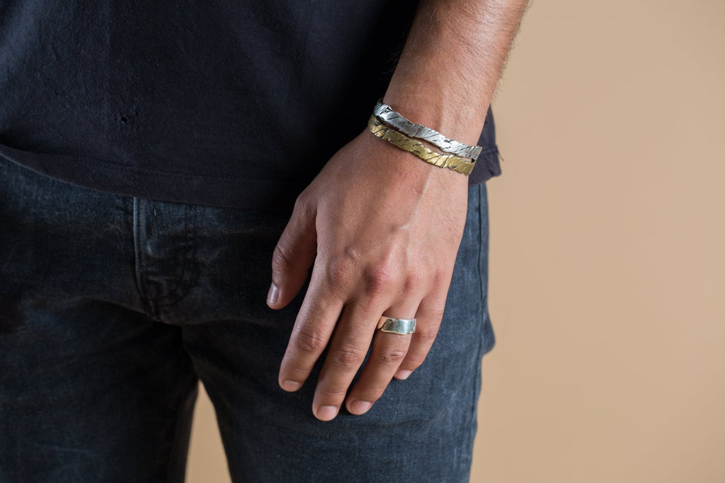 Desert-Inspired Oxidized Sterling Silver Cuff | Handcrafted 925 Unisex Bangle