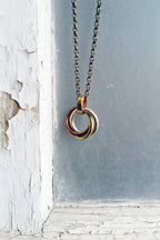 Tri-Color Woven Ring Pendant