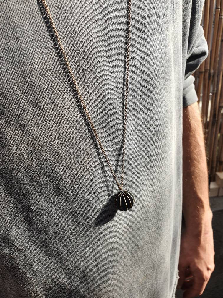 Geometric Sphere Necklace - Handcrafted 3D Ball Pendant for Men & Women