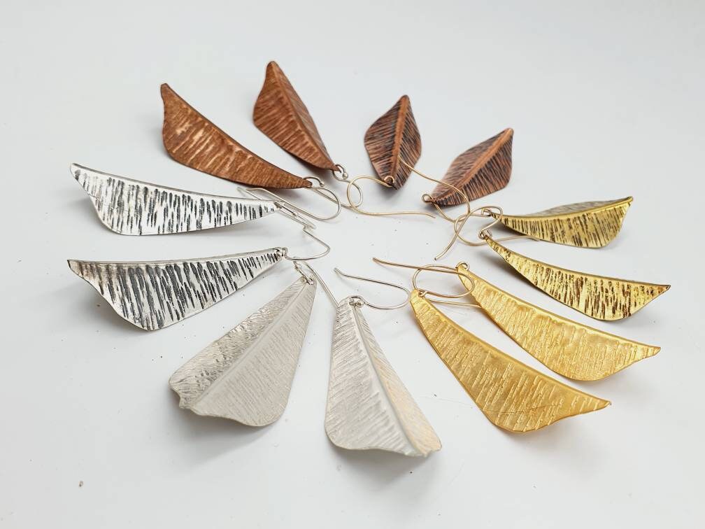 Silver Leaf light earrings