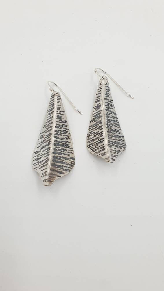 Silver Leaf light earrings