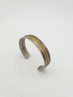 Mixed Metal Fold-Formed Cuff | Sterling Silver & Brass Rustic Bangle