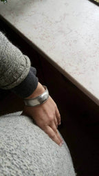 Wide Sterling Silver Statement Bangle - Oxidized Antique Silver - Minimalist Plain Wide Bracelet